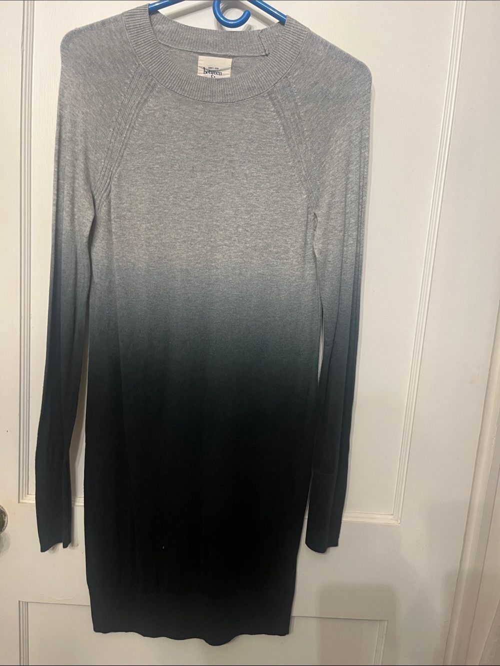 Ombre Grey to Black Long Sleeve Jersey pppKnit Dress